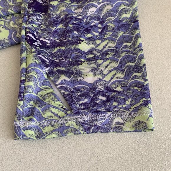 Silver Bait Performance Fishing Shirt Mens XL Purple Green ThumbHoles Zip Pocket - Picture 6 of 7